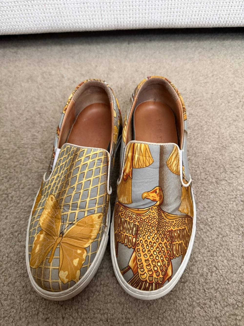 Women’s Slip-On Canvas Sneakers in Gray and Yellow